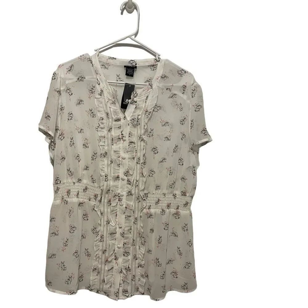 NWT Torrid Floral Chiffon Cinch Waist Lightweight Blouse